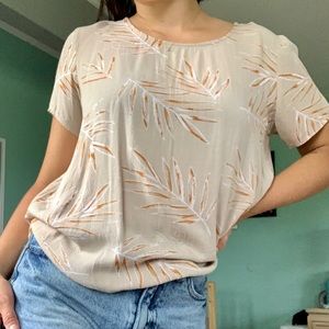 Neutral Palm Print Blouse